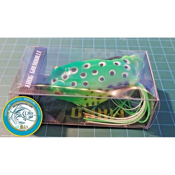 🎣Frog Fishing Lure Hook 2.5"  MAKO Grenouille w 6.5cm (Green + Black/white Spot - Picture 1 of 2